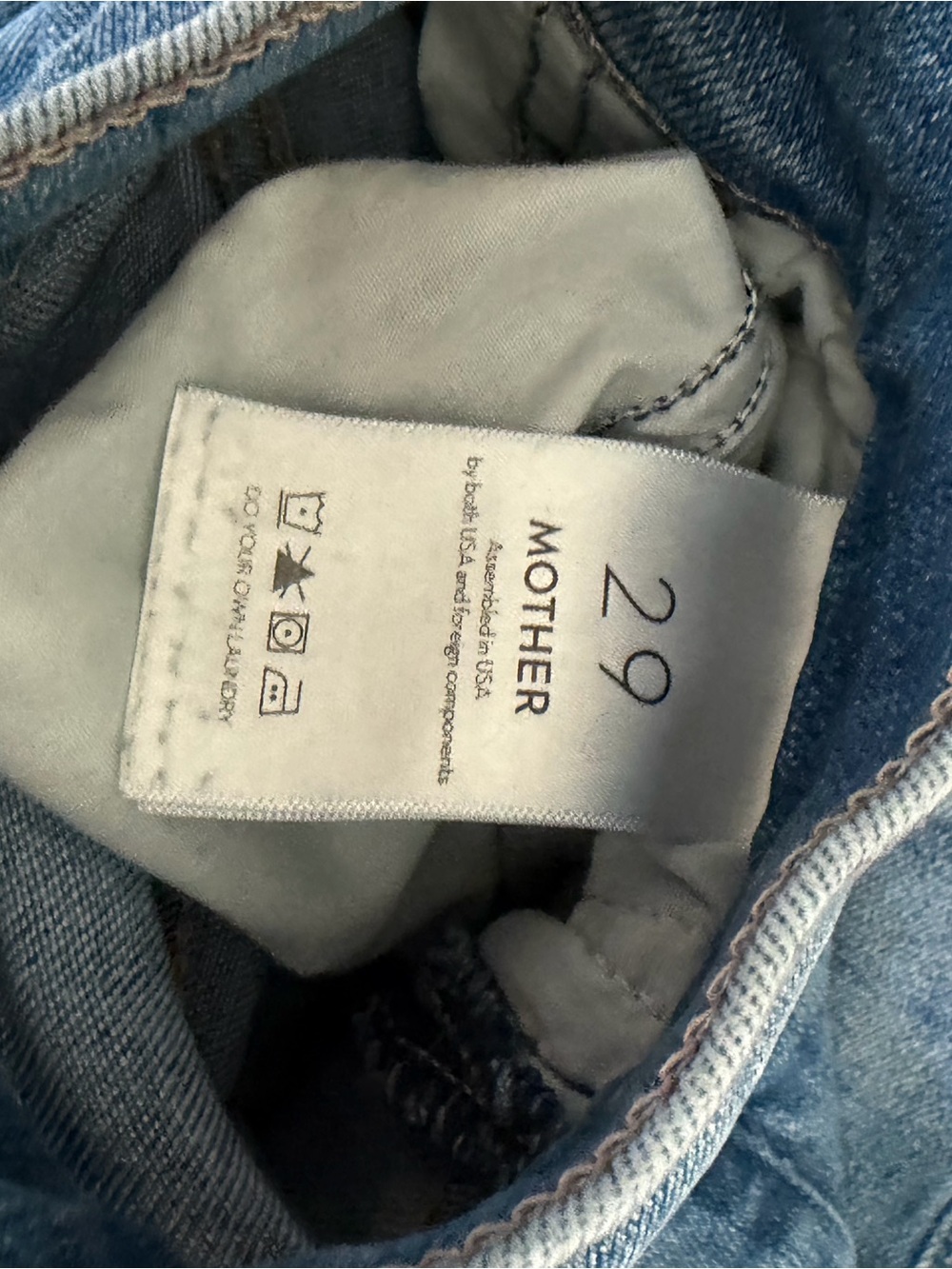 MOTHER Mid-Blue Wide-Leg Denim Jeans - Picture 5 of 6